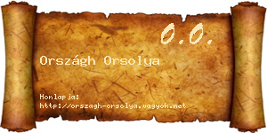 Országh Orsolya névjegykártya